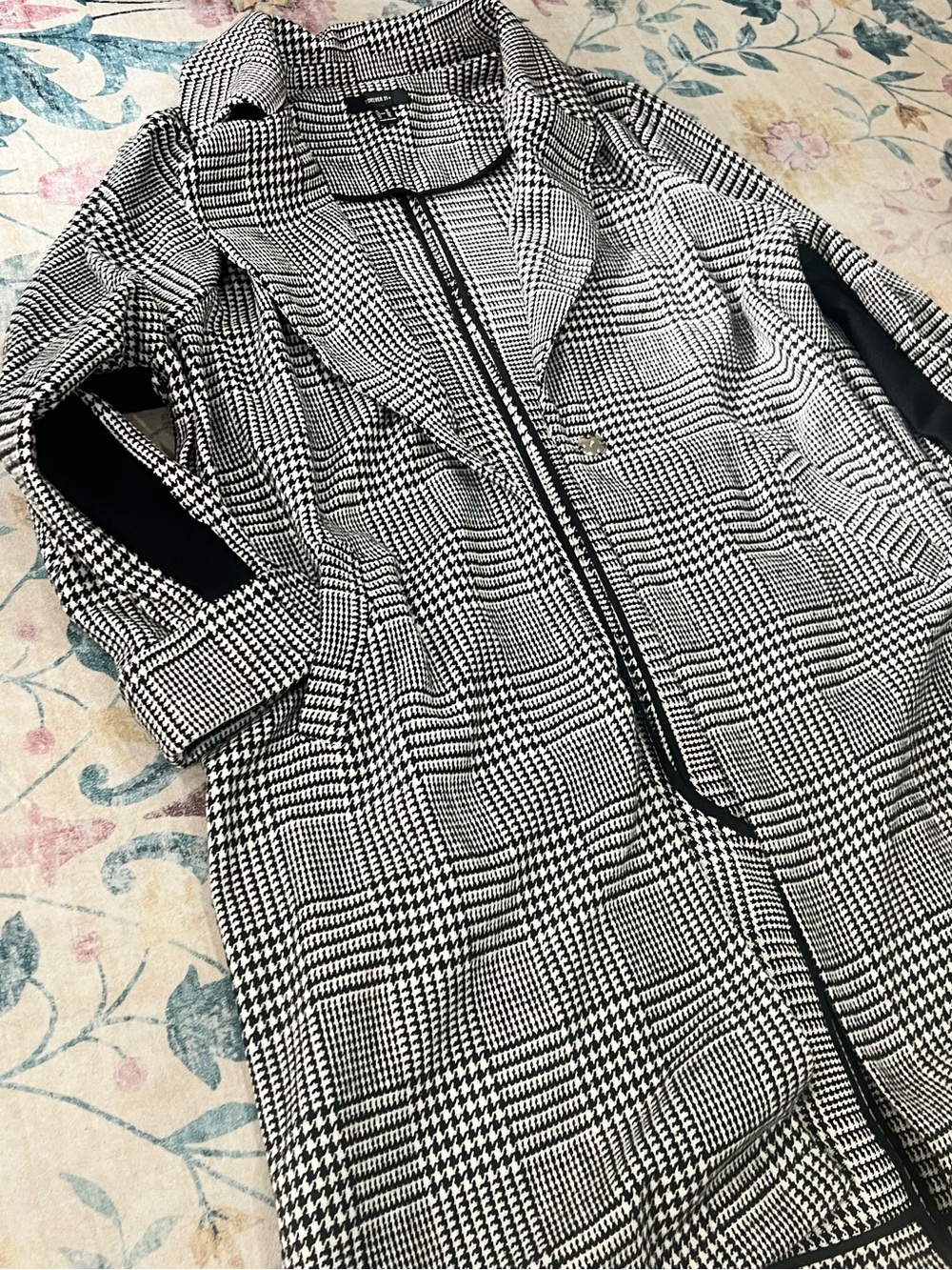 Black and white trench coat jacket